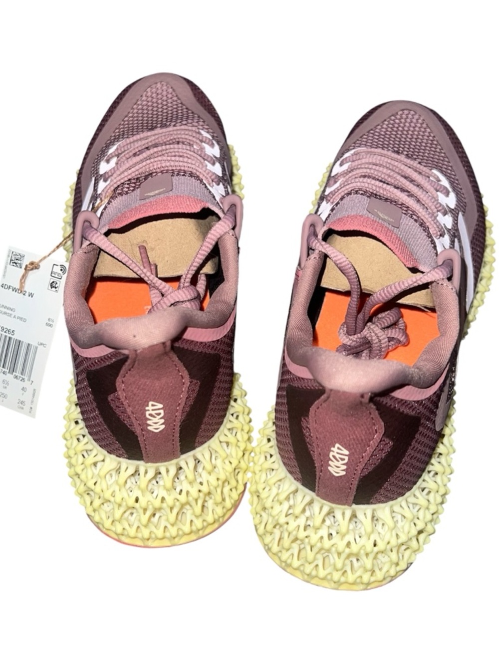 adidas Women’s Rose Pink 4D-Print Athletic Sneakers - Picture 4 of 6